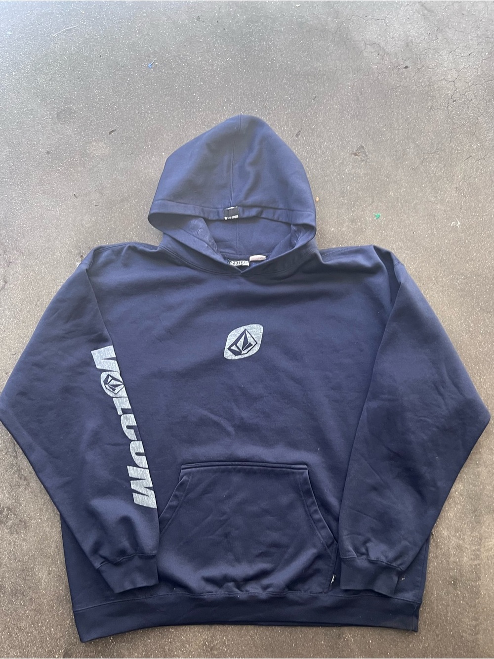 Vintage Volcom V-Line Hoodie XL Navy Y2K Skate Surf